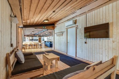 The living area on the bedroom end of Aulanko Grand Villa.