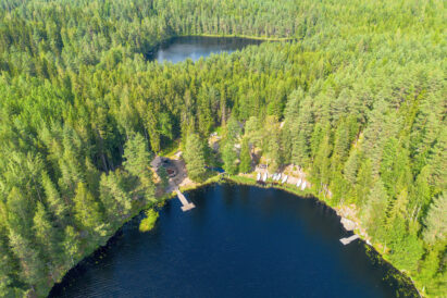 Evo Syväjärvi is situated surrounded by scenic wilderness lakes.