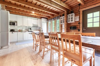 The main hall of Evo Wilderness Villa has direct access to the outdoor terrace that surrounds the villa.