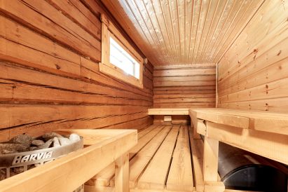 Electric-heated indoor sauna of Evo Wilderness Villa.
