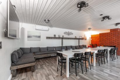 Spacious living room of Villa Springrock can be used for meetings, dining and socialising.